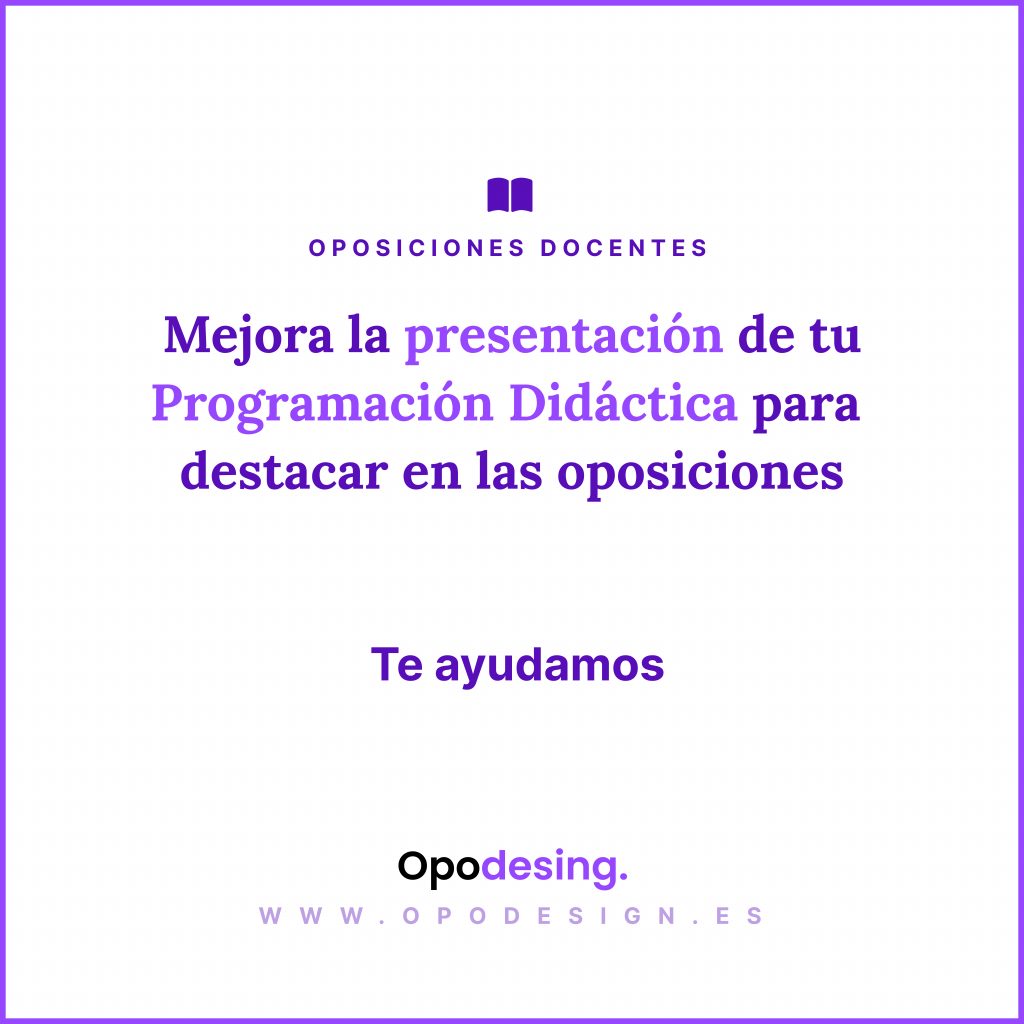 programacion didactica diseño y maquetacion, opodesign, maquetacion, oposiciones 2025